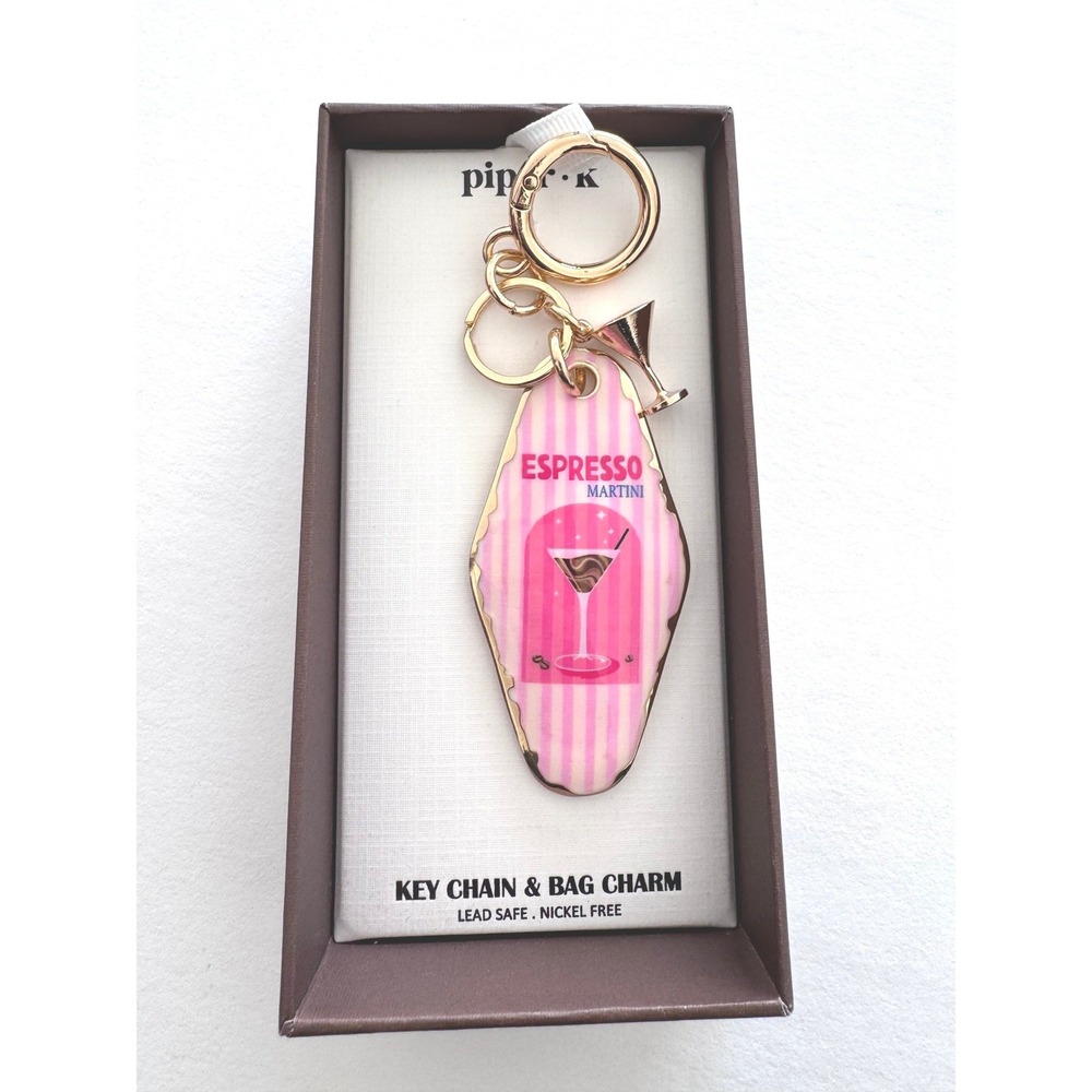 NIB Piper K Espresso Martini Keychain Bag Charm Retro - Picture 2 of 8